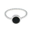 Black Onyx Solitaire American 92.5 Silver Black Gems Delicate Twist Ring Jewellery