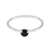 Black Onyx Solitaire Japanese 925 Silver Black Gemstones Minimalist valentine Ring Jewellery
