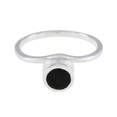 Black Onyx Solitaire Turkish 925 Silver Black Gems Delicate Feminine Ring Jewellery