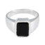 Black Onyx Solitaire African Silver Black Gems Mid weight Signet Ring Jewellery