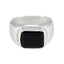 Black Onyx Solitaire African Silver Black Gemstone Essential Abstract Ring Jewelry