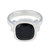 Black Onyx Solitaire Moroccan 925 Silver Black Gems Eye catching Signet Ring Jewelry