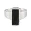 Black Onyx Solitaire French 92.5 Silver Black Gemstones Eye catching Contemporary Ring Jewellery