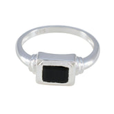 Black Onyx Solitaire Turkish 925 Silver Black Gems Whisper thin Sophisticated Ring Jewellery