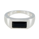 Black Onyx Solitaire Egyptian 925 Silver Black Gemstone Tiny Cultural Ring Jewellery