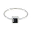 Black Onyx Solitaire Korean Silver Black Gems Elegant Luxurious Ring Jewellery