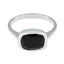 Black Onyx Solitaire French 925 Sterling Silver Black Gemstones Slim Artisan Ring Jewelry