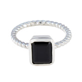 Black Onyx Solitaire African 925 Silver Black Gemstones Featherlight Luxurious Ring Jewelry