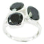 Black Onyx Trilogy Egyptian 92.5 Silver Black Gemstones Mid weight Romantic Ring Jewelry