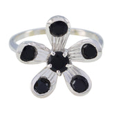 Black Onyx Hexa Moroccan Sterling Silver Black Gems Minimal Fairytale Ring Jewelry