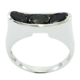 Black Onyx Trilogy Egyptian Silver Black Gemstones Tiny Love Ring Jewelry