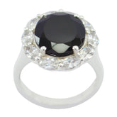 Black Onyx multiple French 925 Sterling Silver Black Gems Eye catching Trendy Ring Jewellery