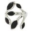 Black Onyx Hexa Indian 92.5 Silver Black Gems Versatile Leafy Ring Jewellery