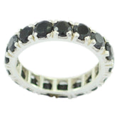 Black Onyx multiple Japanese Sterling Silver Black Gemstones Dainty Eternity Band Jewellery
