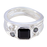 Black Onyx Penta Egyptian 92.5 Silver Black Gemstones Minimal Contemporary Ring Jewelry
