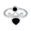 Black Onyx Toi et Moi German 925 Silver Black Gemstone Tiny Boho Ring Jewelry