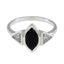 Black Onyx Trilogy American 92.5 Silver Black Gems Whisper thin Graceful Ring Jewellery