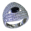 Black Onyx Halo Indian Sterling Silver Black Gemstones Versatile Abstract Ring Jewellery