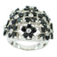 Black Onyx multiple African 925 Silver Black Gemstones Statement Floral Ring Jewelry