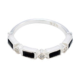 Black Onyx quarter Turkish Sterling Silver Black Gemstones Dainty Trendy Band Jewelry