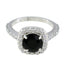 Black Onyx Halo Moroccan Silver Black Gems Slim Abstract Ring Jewelry