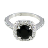 Black Onyx Halo Moroccan Silver Black Gems Slim Abstract Ring Jewelry