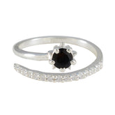 Black Onyx Halo Turkish Sterling Silver Black Gemstone Elegant Abstract Ring Jewelry