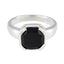 Black Onyx Solitaire Italian 925 Silver Black Gemstone Statement Artisan Ring Jewellery