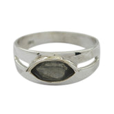 Black Rutile Solitaire Moroccan 925 Silver Black Gemstones Slim Contemporary Ring Jewellery
