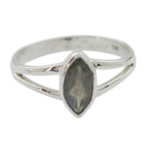 Black Rutile Solitaire Japanese 92.5 Silver Black Gems Dainty Geometric Ring Jewelry
