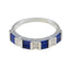 Blue Sapphire CZ octa African 925 Silver Blue Gemstones Featherlight Trendy Band Jewelry