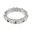 Blue Sapphire CZ multiple Russian 92.5 Silver Blue Gems Slim Eternity Band Jewellery