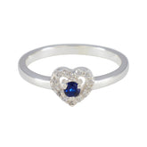 Blue Sapphire CZ Halo Turkish Silver Blue Gemstones Delicate Trendy Ring Jewellery