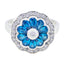 Blue Topaz CZ multiple African Sterling Silver Blue Gemstone Eye catching Modern Ring Jewelry