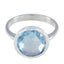 Blue Topaz Solitaire Egyptian Sterling Silver Blue Gemstones Tiny Sophisticated Ring Jewelry