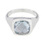 Blue Topaz Solitaire French Sterling Silver Blue Gemstone Eye catching Abstract Ring Jewelry