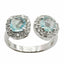 Blue Topaz Toi et Moi German 92.5 Silver Blue Gems Tiny Romantic Ring Jewellery