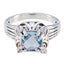 Blue Topaz Halo Indian 925 Silver Blue Gemstone Classic Luxurious Ring Jewelry
