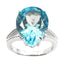 Blue Topaz Solitaire Egyptian Sterling Silver Blue Gemstones Versatile Heart Ring Jewellery