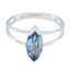 Blue Topaz Solitaire Turkish 925 Silver Blue Gemstone Whisper thin Contemporary Ring Jewellery