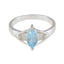 Blue Topaz Solitaire Australian Sterling Silver Blue Gemstone Featherlight Filigree Ring Jewelry