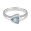 Blue Topaz Solitaire Egyptian 92.5 Silver Blue Gemstone Tiny Artisan Ring Jewelry