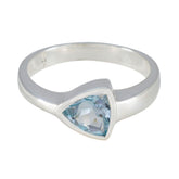 Blue Topaz Solitaire Egyptian 92.5 Silver Blue Gemstone Tiny Artisan Ring Jewelry