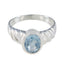 Blue Topaz Solitaire Indian Sterling Silver Blue Gemstone Mid weight Fairytale Ring Jewellery