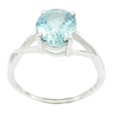 Blue Topaz Solitaire Japanese 925 Sterling Silver Blue Gemstone Delicate Luxurious Ring Jewellery