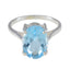 Blue Topaz Solitaire Moroccan Silver Blue Gemstones Featherlight Ethnic Ring Jewelry