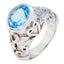 Blue Topaz Solitaire Moroccan Sterling Silver Blue Gemstones Edgy antique Ring Jewellery
