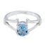 Blue Topaz Solitaire Russian Sterling Silver Blue Gemstones Slim Traditional Ring Jewelry
