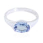 Blue Topaz Solitaire Turkish 925 Sterling Silver Blue Gemstones Dainty Modern Ring Jewelry