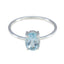 Blue Topaz Solitaire Turkish Silver Blue Gemstone Elegant Fairytale Ring Jewelry